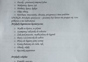 Lista roduktów