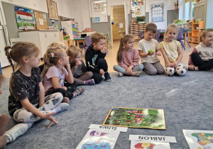 Chłopiec ogląda jabłko