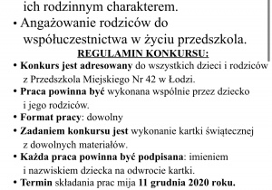 Regulamin konkursu rodzinna kartka świąteczna